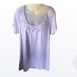 1X  lavender short sleeved high low just my size shirt